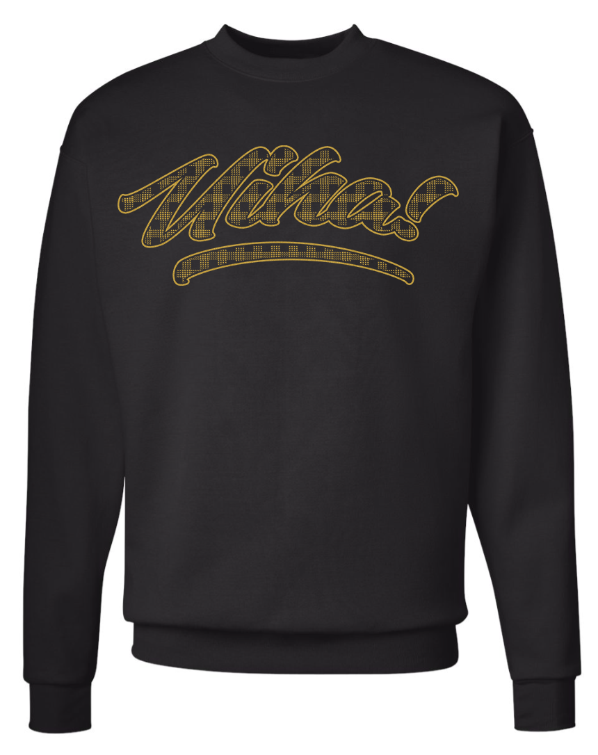 Black and 2024 gold crewneck