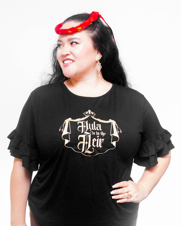 "Hula is in the Heir" Blouse in Black